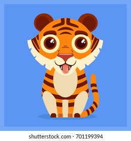 A Tiger in there.Vector illustration.