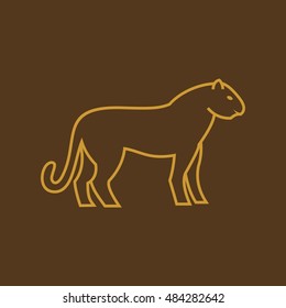 tiger thin line icon design. zoo animals vector illustration