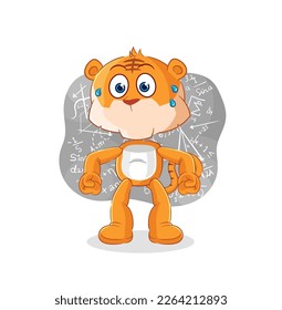 the tiger thinking hard vector. cartoon character
