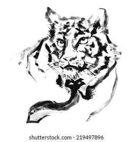 Tiger and ties paint.vector