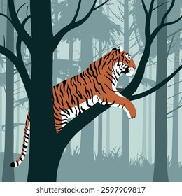 the tiger top on the tree
