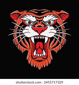 Tiger Traditional Tattoo Vector Design