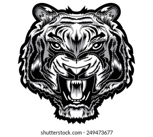 Tiger Tribal Decoration Tattoo T-shirt Design Print