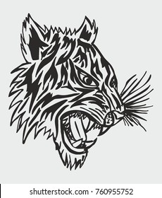 Tiger tribal tattoo graphic design vector art
