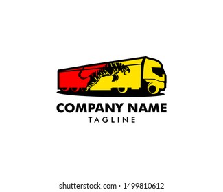 Tiger truck logo design vector illustration