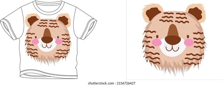 tiger t-shirt design background color is a white and t-shirt color is a white beautiful color and beautiful design