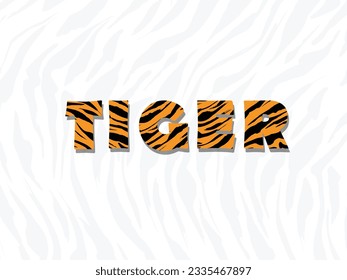 Tiger typhography with tiger texture.