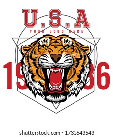 Tigertypografie-Design für T-Shirts