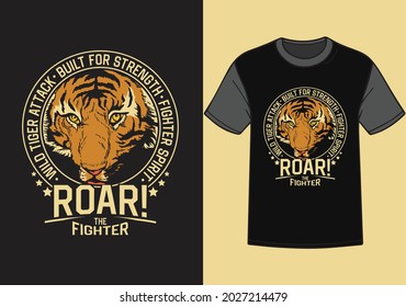Tiger typography T shirt vector design