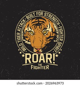 Tiger typography vector art for poster and t-shirt