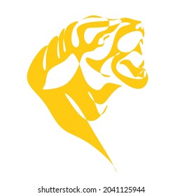 Tiger vector animal wild one line design. Happy new year 2022