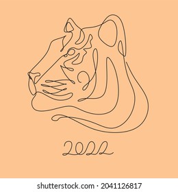 tiger vector animal wild one line design