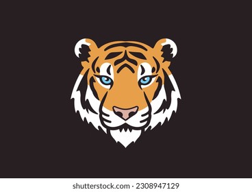 Arte vectorial del tigre, afiche del gato del tigre, impresión del gato grande, icono del vector de los medios sociales, elemento