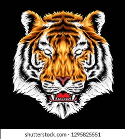 Angry Tiger Head Vector Logo Stock Vector (Royalty Free) 1628041723