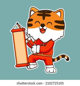 Año nuevo 2022 del vector del tigre chino