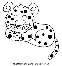 tiger in vector comic catoon , on white background, animal catoon vecto, hand write and drawing, Coloring exercises for children concept, child meditation concept