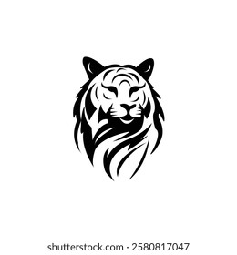 Tiger vector design. Black color Tiger vector. 