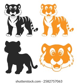 Tiger Vector Design High-Quality Roaring Tiger Illustration in Bold Cartoon animal  Style Perfect for T-Shirts, Logos Digital Art