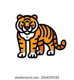 tiger vector design illustration, tiger icon, tiger logo, tiger sticker, animal design, great as a sticker.