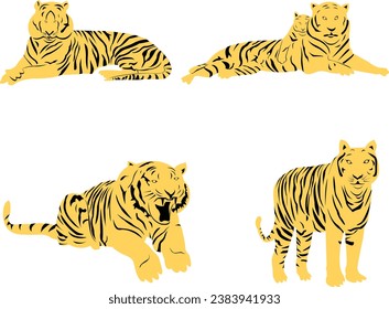 Tiger vector design on white background