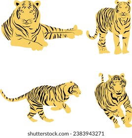 Tiger vector design on white background