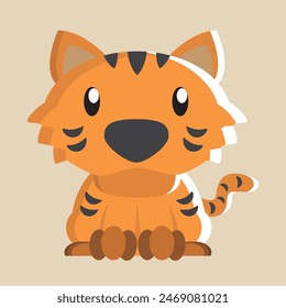 Tiger vector with detailed illustration of light and shadow