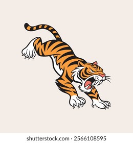 A tiger vector is a digital illustration of a tiger created using vector graphics, featuring bold lines, stylized shapes, and scalable design.
