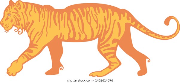 Tiger. Vector drawing. Computer graphics.