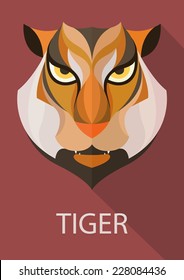 Tiger vector flat design