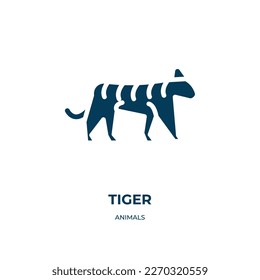 tiger vector icon. tiger, animal, wild filled icons from flat animals concept. Isolated black glyph icon, vector illustration symbol element for web design and mobile apps
