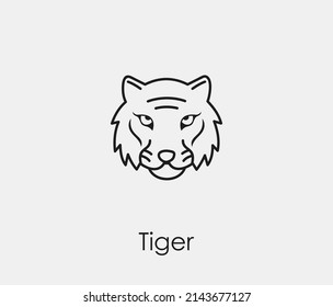Tiger vector icon. Editable stroke. Symbol in Line Art Style for Design, Presentation, Website or Apps Elements, Logo. Pixel vector graphics - Vector