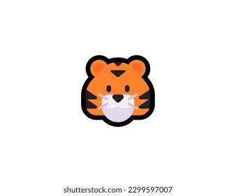 Tiger vector icon. Tiger Emoji illustration. Isolated tiger head vector emoticon