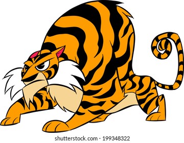 Tiger,  vector illustration.