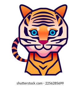 Tiger vector illustration Flat Cartoon Style  logo cute Tiger icon  Animal Nature Icon Isolated 