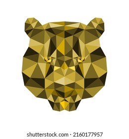 Tiger vector illustration with low poly design. Isolated on white background.