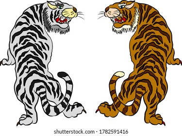 Tiger vector illustration for printing on shirt or background.