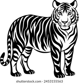 Tiger vector illustration silhouette style.