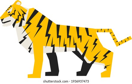 Tiger vector illustration of simple design