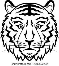 Tiger vector illustration single color