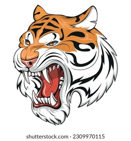 Tiger. Vector illustration of a wild predator. Chinese new year. Safari animal