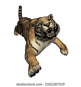 Tiger vector ilustration design isolated, this picture is animal ilustration vector panthera Tigris