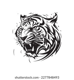 Tiger vector image on a white background. Vector illustration logo. Silhouette svg. svg