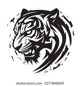 Tiger vector image on a white background. Vector illustration logo. Silhouette svg. svg