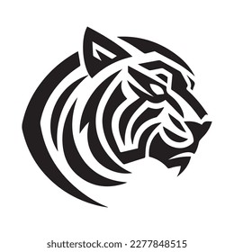Tiger vector image on a white background. Vector illustration logo. Silhouette svg.
