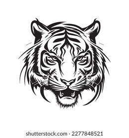 Tiger vector image on a white background. Vector illustration logo. Silhouette svg.