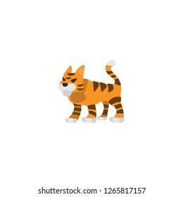 Tiger vector isolated flat icon