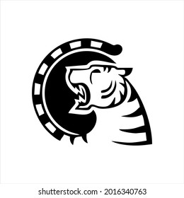 Ilustración del icono del logotipo del vector del tigre