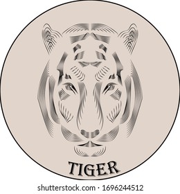 
tiger vector logo on a beige background