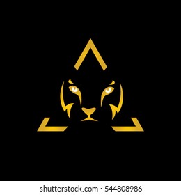 tiger vector in logo triangle