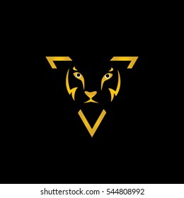 tiger vector in logo triangle